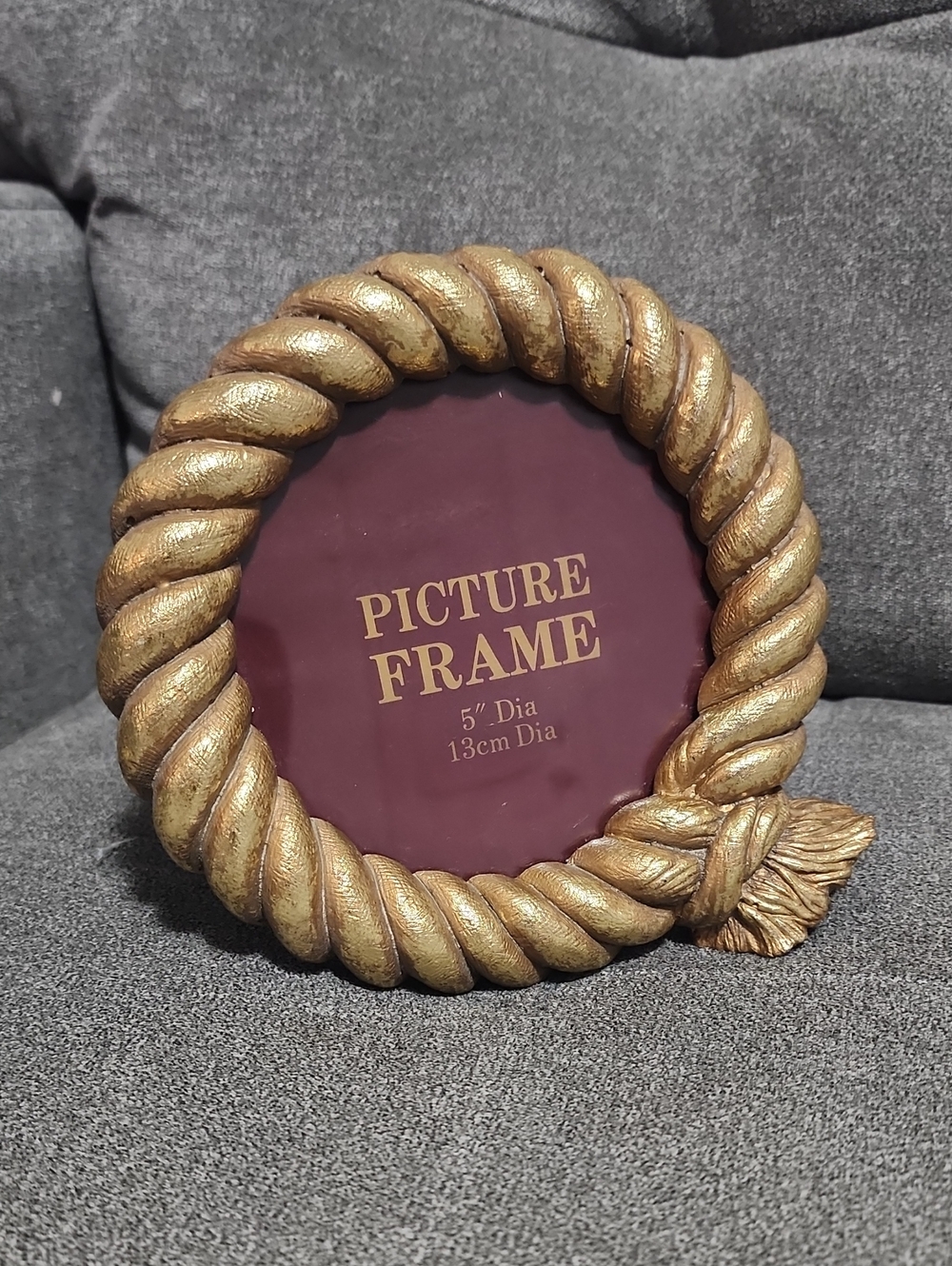 Vintage Gold Rope Picture Frame 5in Diameter